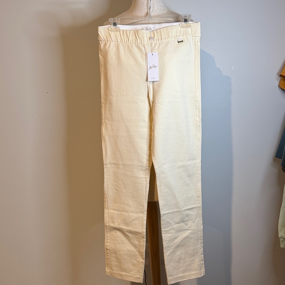 Lilly Pulitzer Cream pants women’s sz 10 stretch waist band NWT